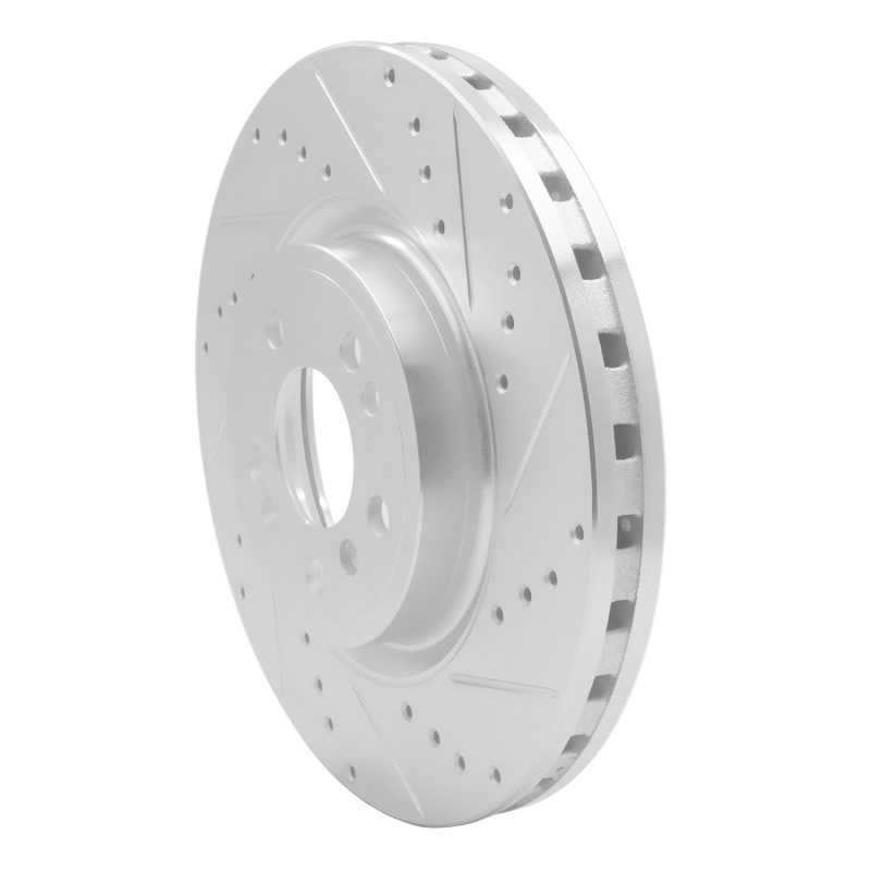 Mercedes-Benz ML250 Brake Rotor (1) - Front Right - R1 Concepts - Drilled & Slotted - Silver - `12-`18